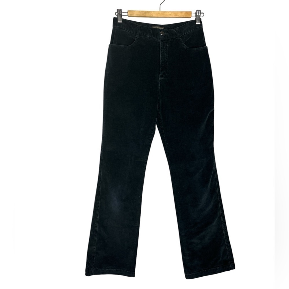 Royal Robbins Black Velvet Corduroy Straight Leg High Waisted Pants, size 2